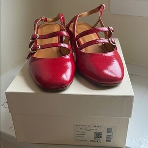 Sezane red Patent sling backs size 39/8